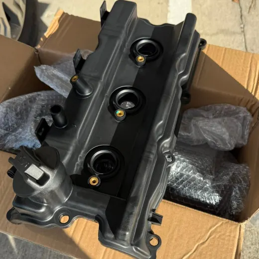 A brand-new replacement valve cover in its box